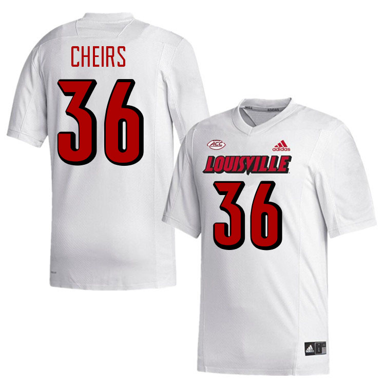 Men #36 Destin Cheirs Louisville Cardinals College Football Jerseys Stitched-White